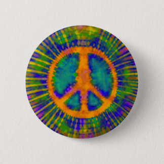 Abstrakt Psychedelic Tie-Dye Fredstecken Knapp