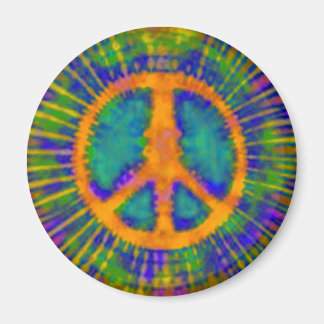 Abstrakt Psychedelic Tie-Dye Fredstecken Magnet