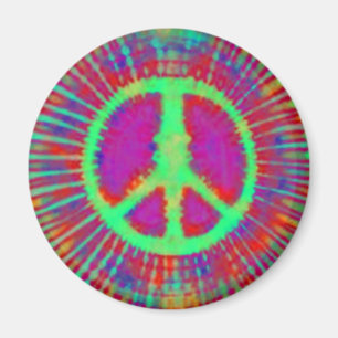 Abstrakt Psychedelic Tie-Dye Fredstecken Magnet