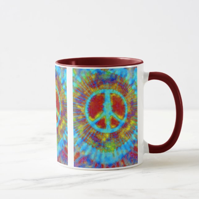 Abstrakt Psychedelic Tie-Dye Fredstecken Mugg (Höger)