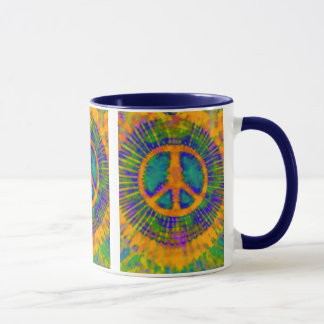 Abstrakt Psychedelic Tie-Dye Fredstecken Mugg