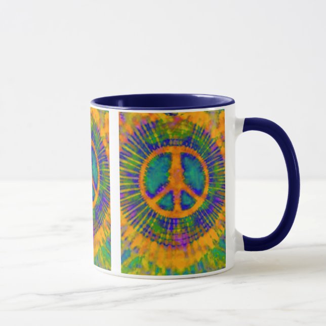 Abstrakt Psychedelic Tie-Dye Fredstecken Mugg (Höger)