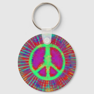 Abstrakt Psychedelic Tie-Dye Fredstecken Nyckelring