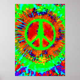 Abstrakt Psychedelic Tie-Dye Fredstecken Poster