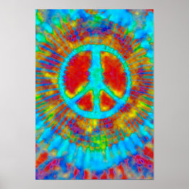 Abstrakt Psychedelic Tie-Dye Fredstecken Poster