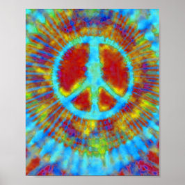 Abstrakt Psychedelic Tie-Dye Fredstecken Poster