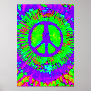 Abstrakt Psychedelic Tie-Dye Fredstecken Poster