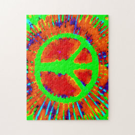 Abstrakt Psychedelic Tie-Dye Fredstecken Pussel