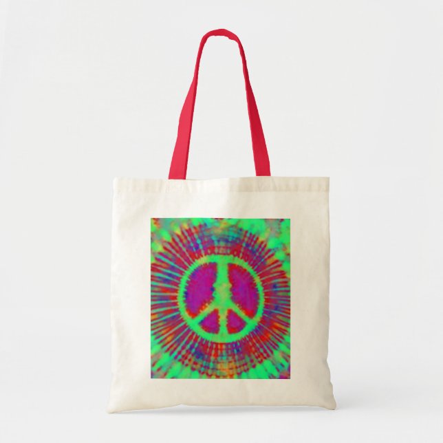Abstrakt Psychedelic Tie-Dye Fredstecken Tygkasse (Framsidan)