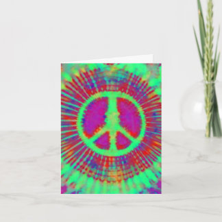 Abstrakt Psychedelic Tie-Färg fredstecken Kort