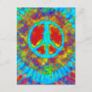 Abstrakt Psychedelic Tie-Färg fredstecken Vykort