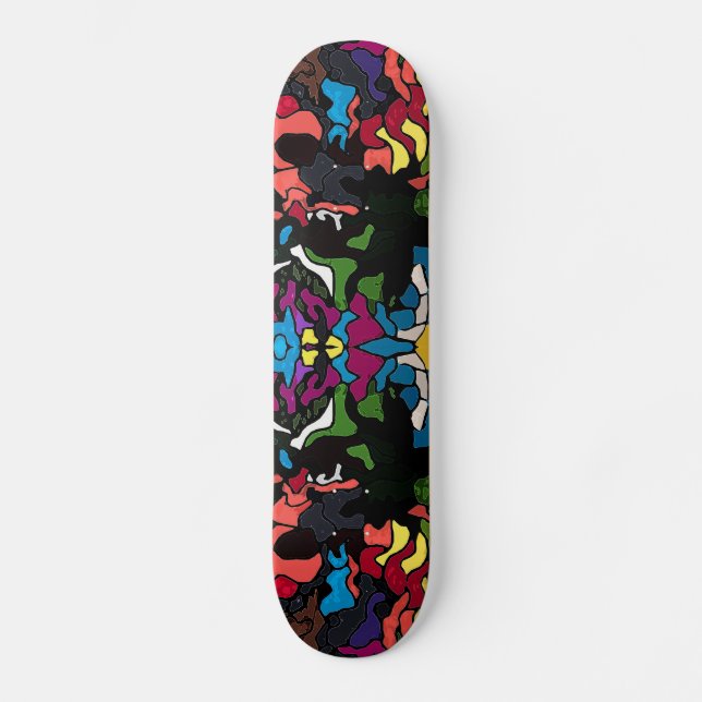 Abstrakt psychedelic trippy Medusadesign Skateboard Bräda 21,5 Cm (Framsida)