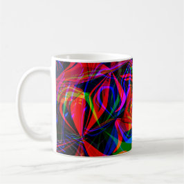 Abstrakt Psykedelisk Färgrik Röd Kaffemugg