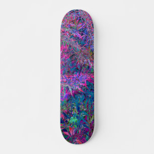 Abstrakt Psykedeliska Regnbågsfärgade Lövträdgård Mini Skateboard Bräda 18,5 Cm