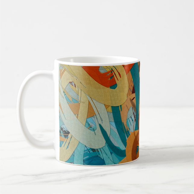 abstrakt psykodelisk bakgrund från färg kaotisk ba kaffemugg (Vänster)