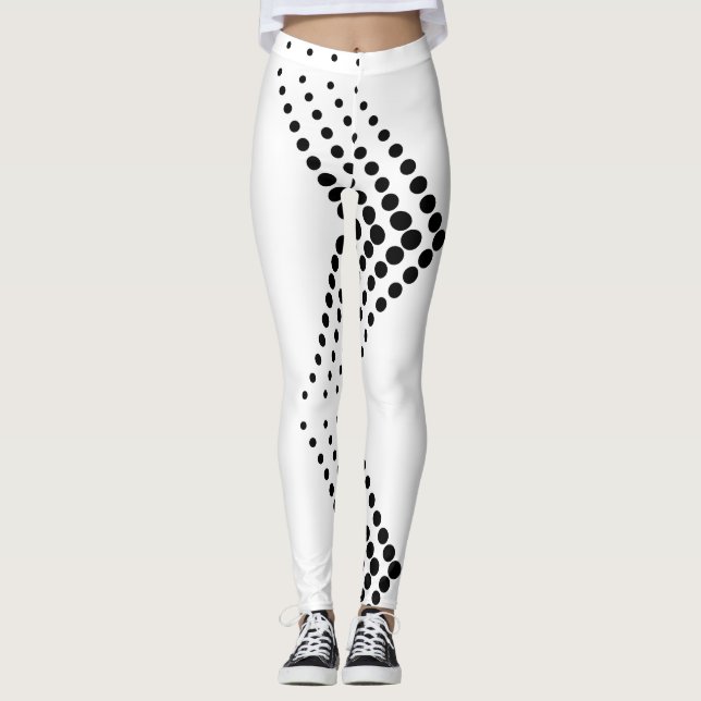 Abstrakt Pulscirkulerande  Zigzag med halvton Leggings (Framsida)