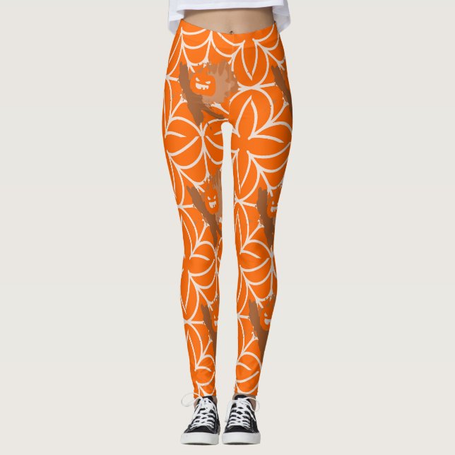 Abstrakt Pumpkin Leggings (Framsida)
