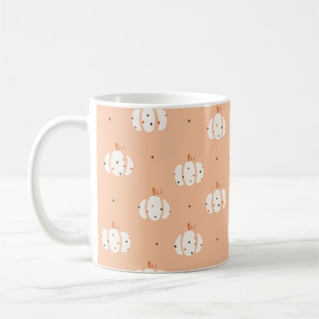 Abstrakt Pumpkin Mönster Coffee Mugg (Vänster)