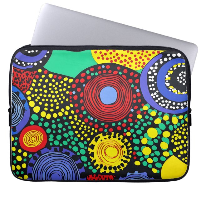 Abstrakt punkt art 3 laptop fodral (Framsidan)