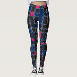 Abstrakt pussel delarare inslag-lappverksgeometri leggings