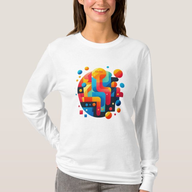Abstrakt Puzzle T Shirt (Framsida)