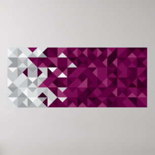 Abstrakt qatarisk flagga, Qatari färgaffisch Poster