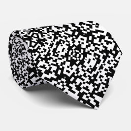 Abstrakt QR-kod Modern svart-vit mönster Slips