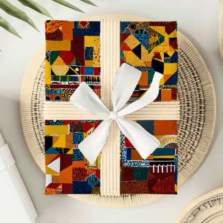 Abstrakt Quilt Patchwork Gift for African American Presentpapper