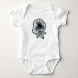 Abstrakt radial linjekonst blomma baby bodysuit t shirt
