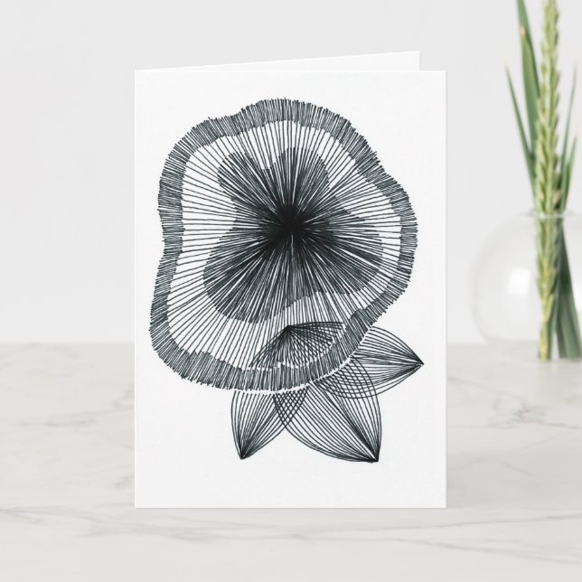 Abstrakt radiell linjekonst Blomkort Kort (Framsida)
