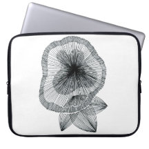 Abstrakt radiell linjekonst blomma laptopfodral