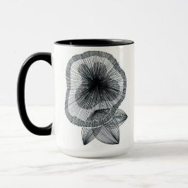 Abstrakt radiell linjekonst blomma Tvåtons kaffemu Mugg