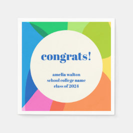 Abstrakt Rainbow Anpassningsbar Studenten Grattisa Pappersservett