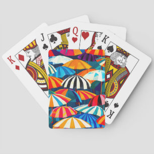 Abstrakt Rainbow Beach Umbrella Casinokort