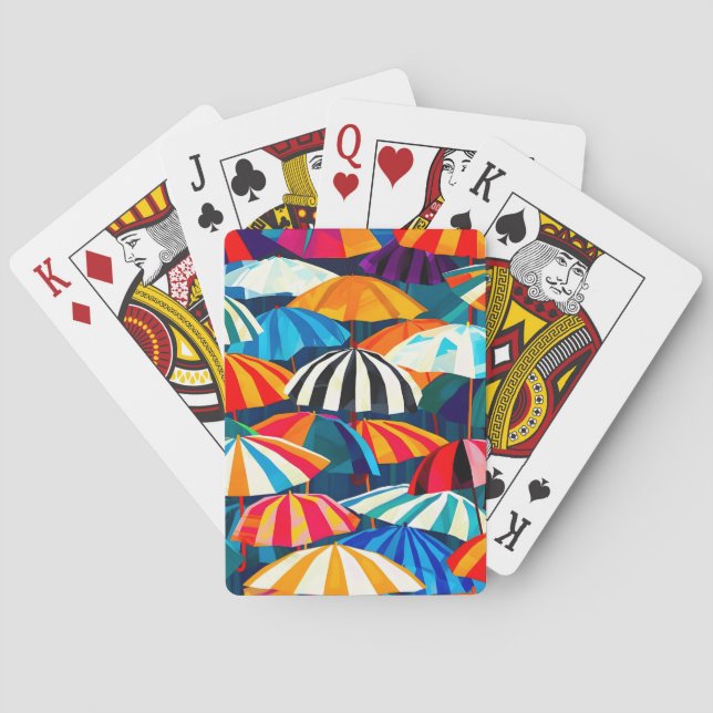 Abstrakt Rainbow Beach Umbrella Casinokort (Baksidan)