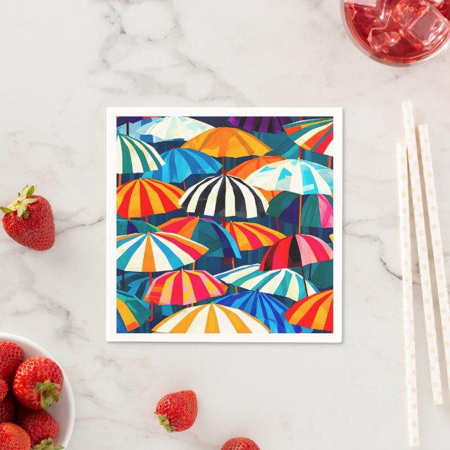Abstrakt Rainbow Beach Umbrella Pappersservett (Insitu)