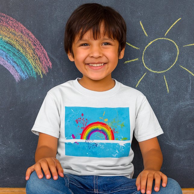 Abstrakt Rainbow Blommigt Swirls och Paint Splatte T Shirt (Skapare uppladdad)