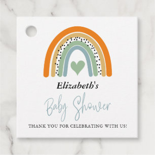 Abstrakt Rainbow Boy Baby Shower Tack Gåvor Etiketter