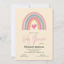 Abstrakt Rainbow Colorful Girl Baby Shower Inbjudningar