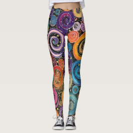 Abstrakt Rainbow Cosmic Swirl Design Women's's Leggings