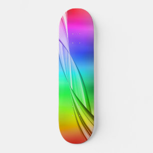 Abstrakt Rainbow Färg Design Mini Skateboard Bräda 18,5 Cm