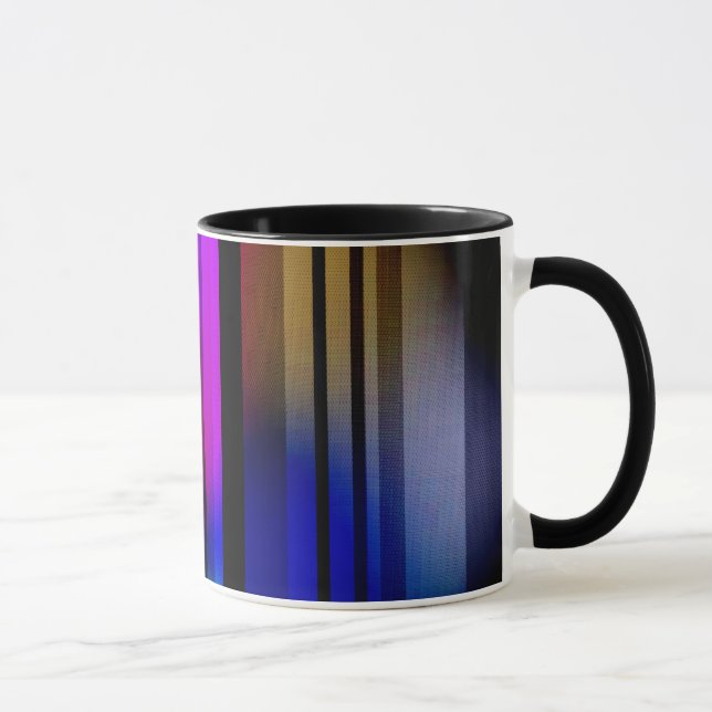 Abstrakt Rainbow Färg på Black Background Mugg (Höger)