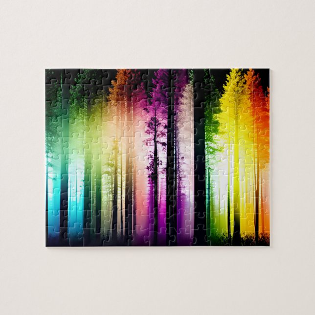 Abstrakt Rainbow Forest Ligcape Pussel (Horisontell)