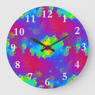 Abstrakt Rainbow Fractal Stor Klocka