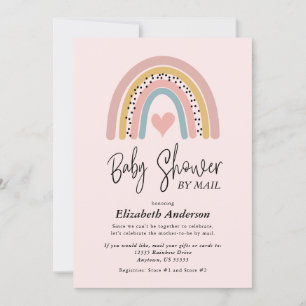 Abstrakt Rainbow Girl Baby Shower by Mail Inbjudningar