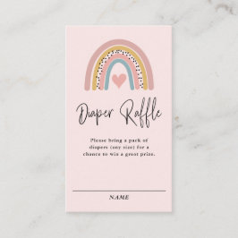 Abstrakt Rainbow Girl Baby Shower Raffle Visitkort