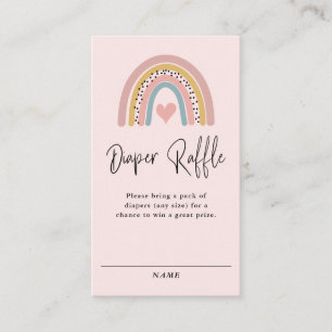 Abstrakt Rainbow Girl Baby Shower Raffle Visitkort