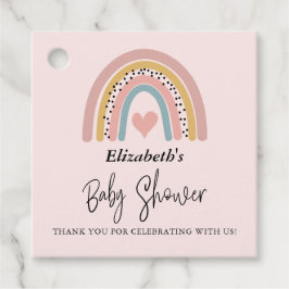 Abstrakt Rainbow Girl Baby Shower Tack Gåvor Etiketter