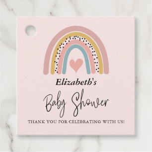 Abstrakt Rainbow Girl Baby Shower Tack Gåvor Etiketter
