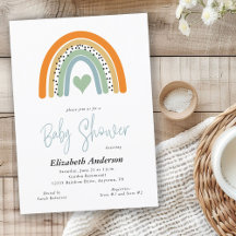 Abstrakt Rainbow Heart Boy Baby Shower